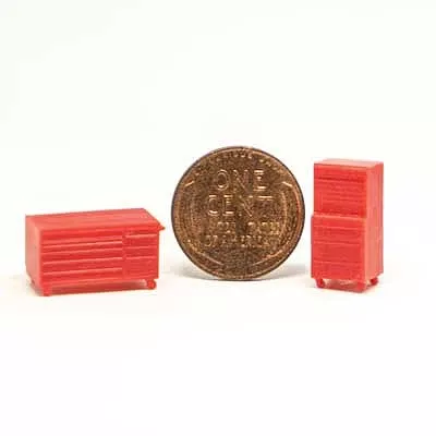 All Scale Miniatures 870948 HO Scale Tool Chest Set -- 1 Each Short and Tall
